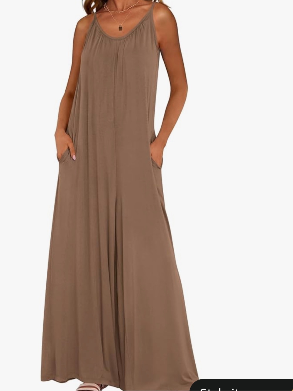 Women’s Wide Leg Jumpsuit - Brown